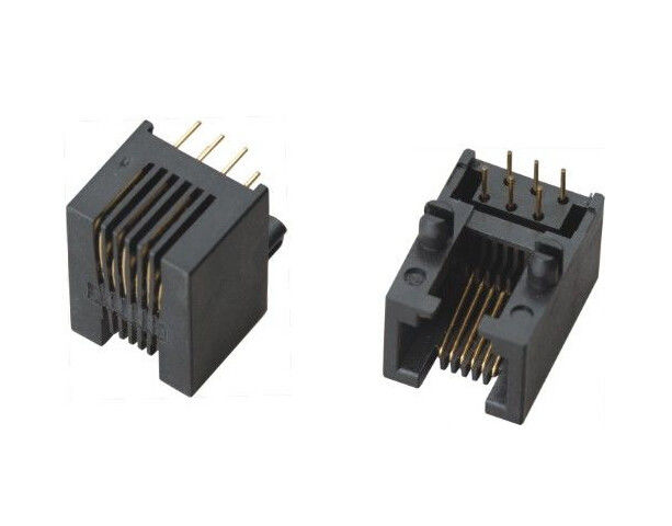 6P6C / 6P4C / 6P2C / 90 Degree RJ11 RJ45 Shielded Connector  Plastic Ethernet Single Port